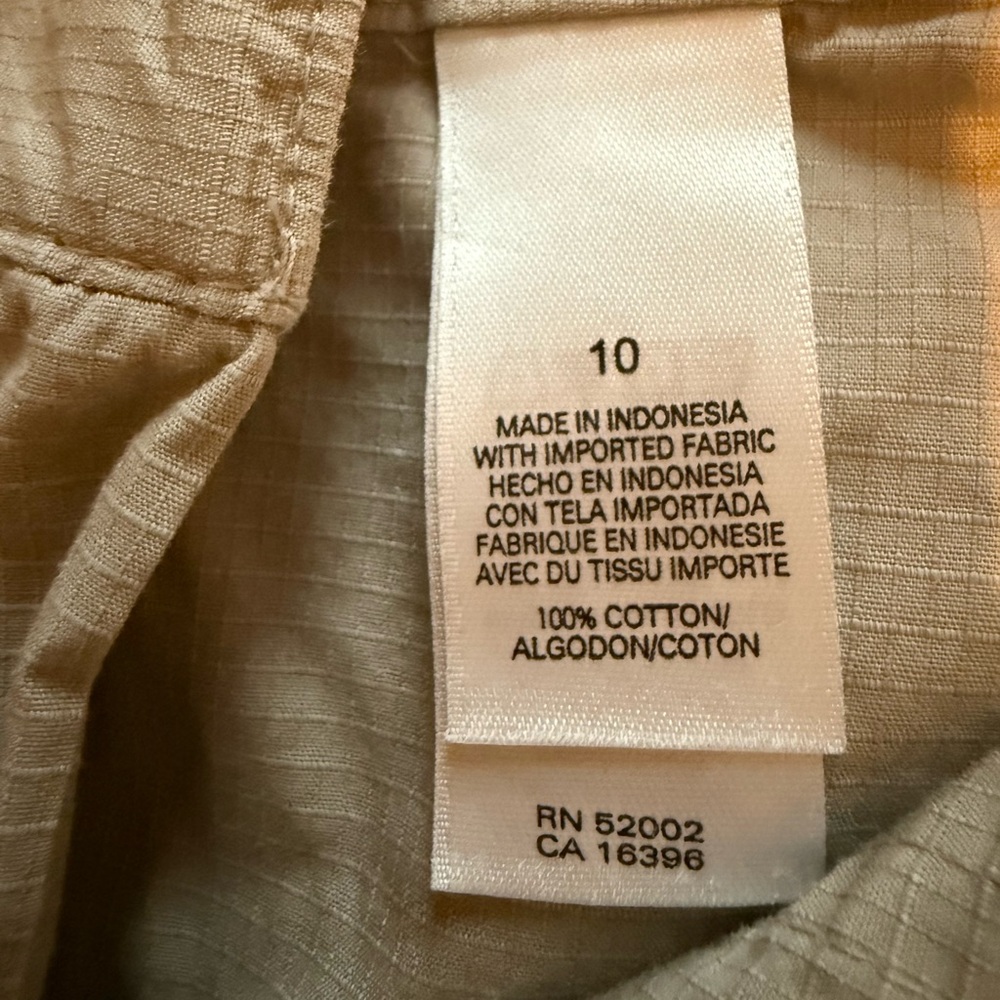 🤎 **Liz & Co. Khaki Lace-Up Front Skirt**  Size **10 | 100% Cotton - Picture 2 of 6